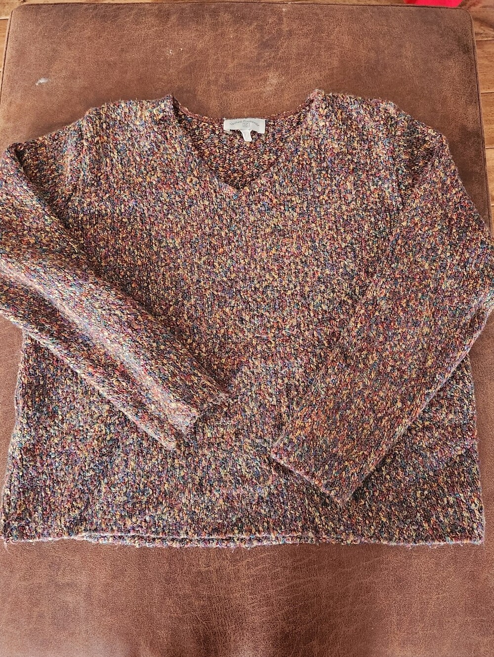United Knitqear Multicolor Women's V-Neck Sweater